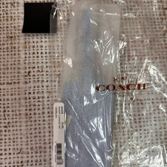 Coach Peanuts Snoopy Leather Luggage Tag Blue Silver 64405 - Picture 4 of 4